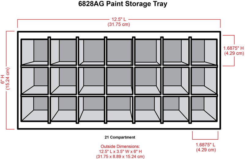 ArtBin 6828AG Paint Storage Tray, Art & Craft Supply Storage, Super Satchel System Accessory, Wall Mountable 21 Compartment Paint Organizer, White - Image 3